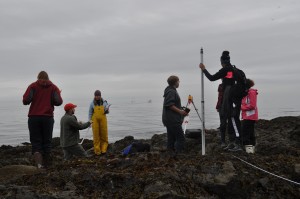 Laser Leveling at the Cattle Point rocky intertidal zone